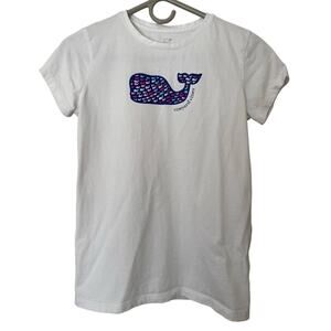 Vineyard Vines Girls White Short Sleeve Whale T-Shirt Size Large (flaw)‎